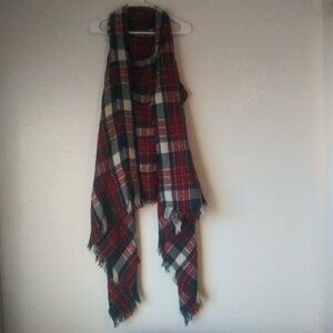 Francesca's women's size (One Size) red, white and blue sleeveless cardigan